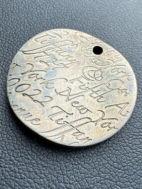 Tiffany & Co. 925 Sterling Silver "Fifth Ave New York" Cursive Script Charm